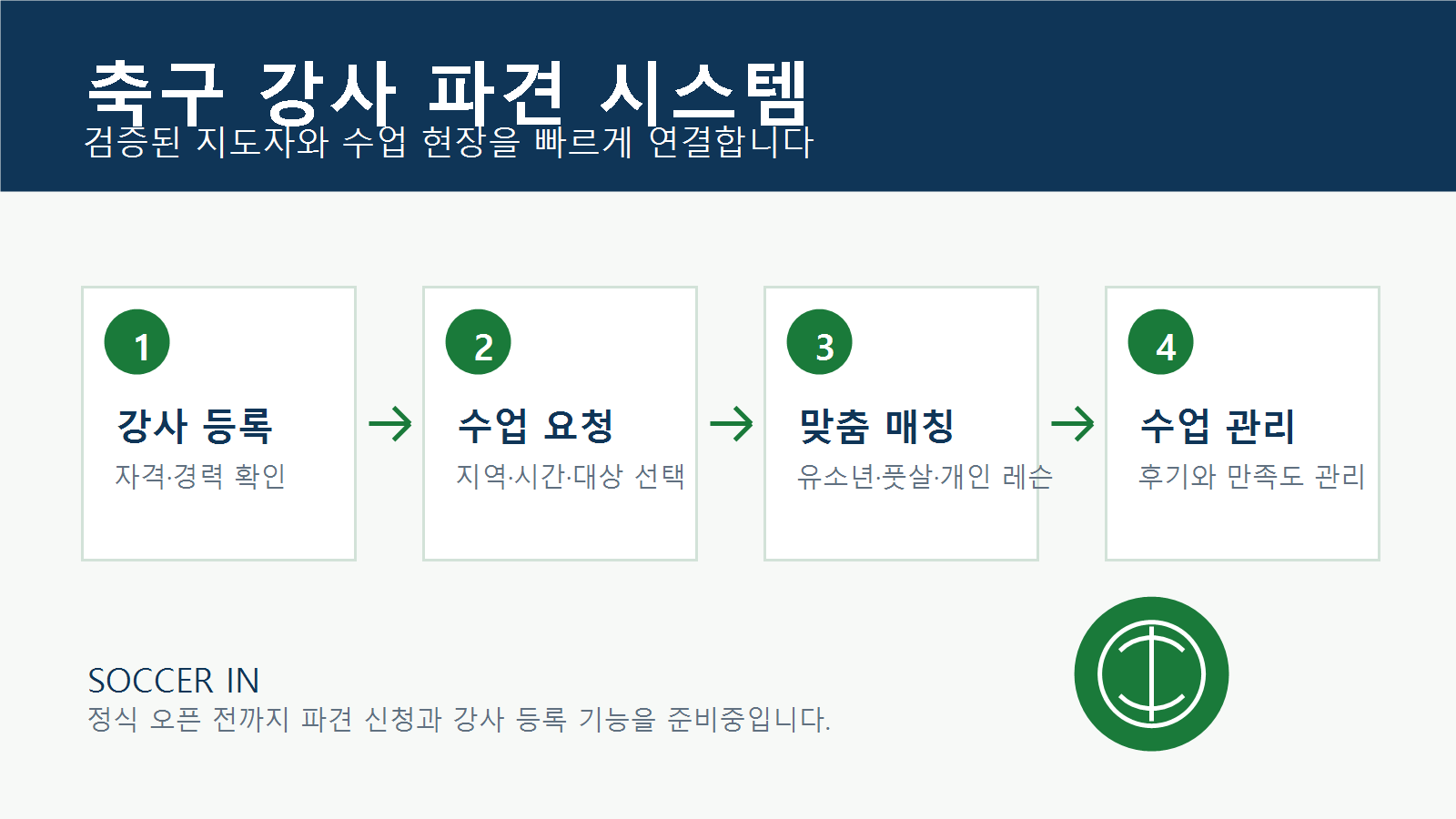 축구 강사 파견 시스템 안내